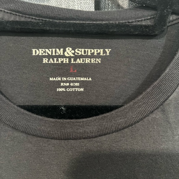 Cool and rare! Denim & Supply Ralph Lauren Black Tee with Leopard Graphic - Picture 2 of 3